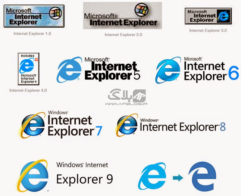 لوگوهای اینترنت اکسپلورر